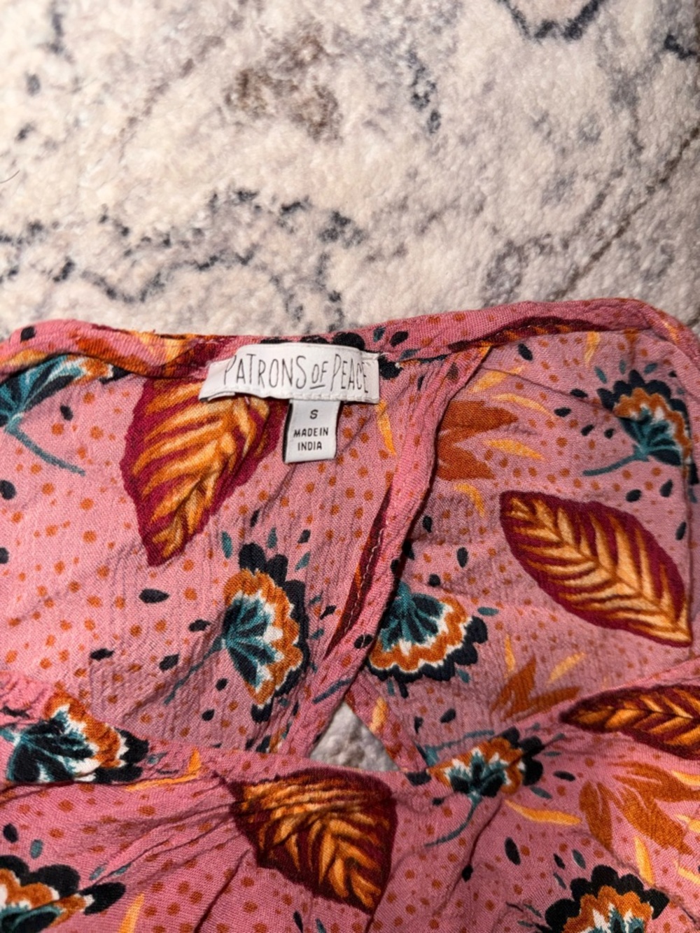 Anthropology Floral Crop Long-Sleeve Top in Dusty Rose - Picture 7 of 7